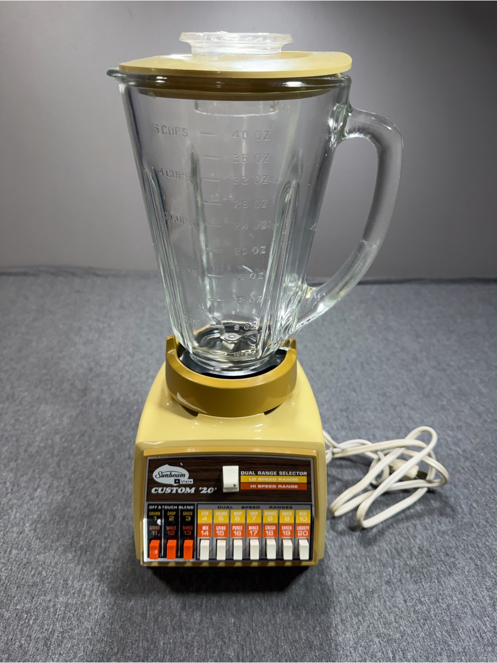 Vintage Sunbeam Vista Custom 20 Speed Retro Harvest Wheat Blender Tested!